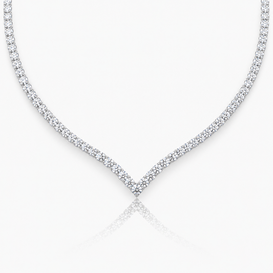 V-Shaped Tennis Lab Diamond (15 ct.) Necklace (16 in.) 18K White Gold