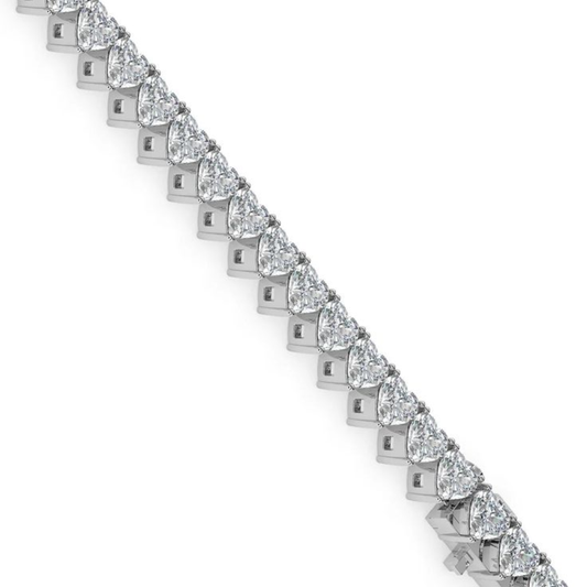 Pink Heart Tennis Lab Diamond Bracelet (5 ct. tw.) 18K White Gold