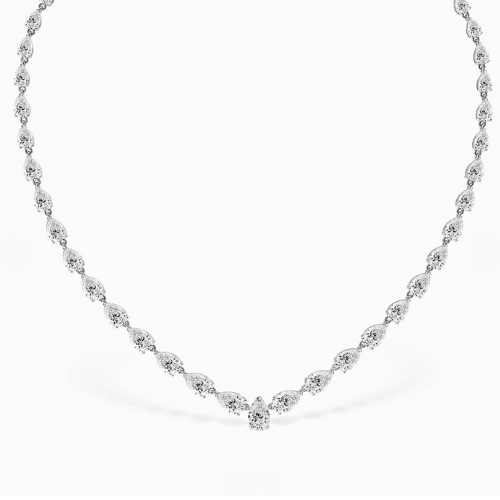 Classic Pear Lab Diamond (25 ct.) Necklace (16 in.) 18K White Gold