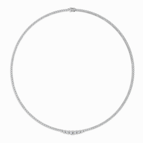Tennis Graduated Lab Diamond (12 ct.) Necklace (16 in.) 18K White Gold
