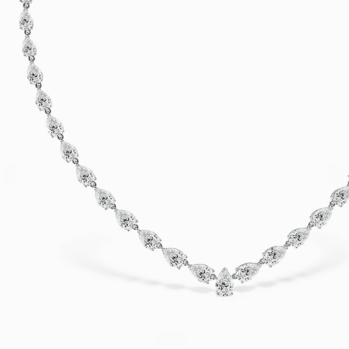Classic Pear Lab Diamond (25 ct.) Necklace (16 in.) 18K White Gold