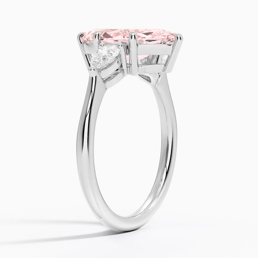 Trilogy Marquise Pink Lab Diamond 18K Gold Ring