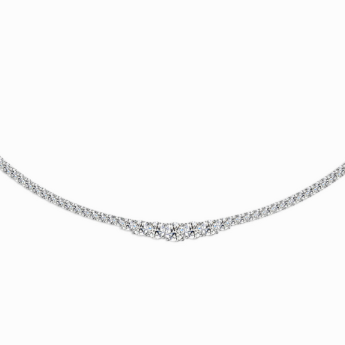 Tennis Graduated Lab Diamond (12 ct.) Necklace (16 in.) 18K White Gold