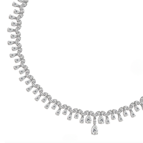 Bridal Pear & Marquise Lab Diamond (24 ct.) Necklace (16 in.) 18K White Gold
