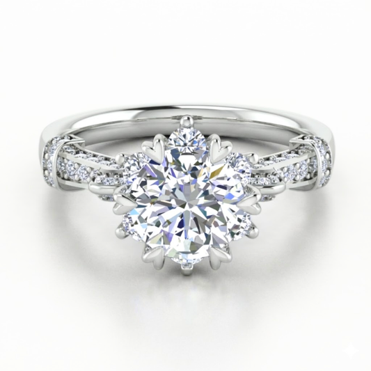 Mariette Unique Round Lab Diamond 18K Gold Ring