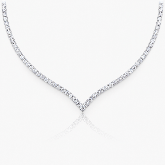 V-Shaped Tennis Lab Diamond (10 ct) Necklace (16 in.) 18K White Gold