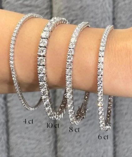 3 carat round IGI certified VS1 F lab diamond white gold 18karat. 8 carats lab diamomd VVS white gold tennis bracelet