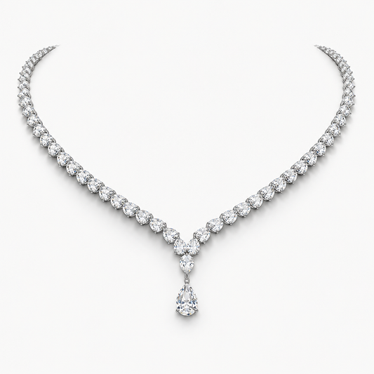 Alexandia Pear Lab Diamond (21 ct.) Necklace (16 in | 40 cm) 18K White Gold
