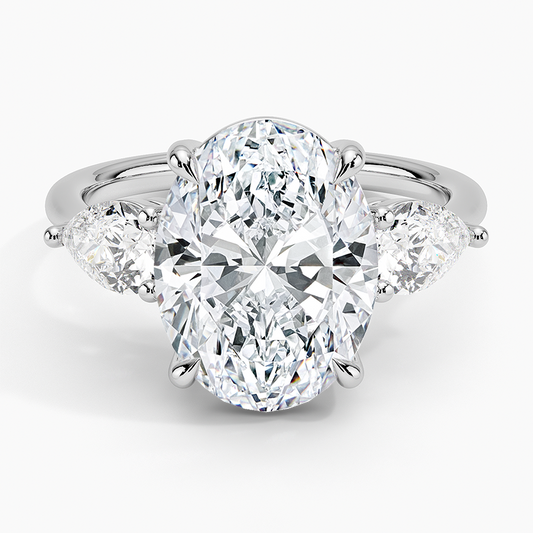 ecomposer-view with diamond shape-oval, ecomposer-metal type-white-gold-18k