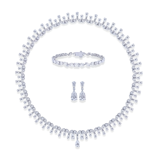 39 Carat Deline High Jewelry Bridal Lab-Grown Diamond Set 18K White Gold