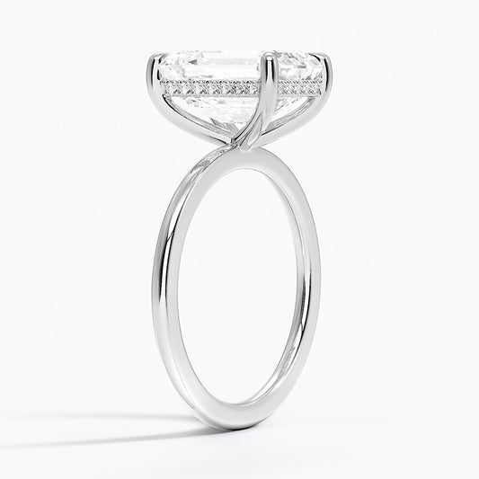 ecomposer-view with diamond shape-emerald, ecomposer-metal type-white-gold-18k