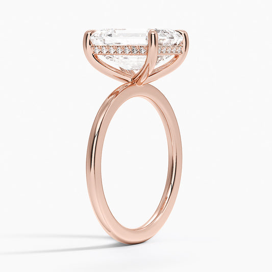 ecomposer-view with diamond shape-emerald, ecomposer-metal type-rose-gold-18k