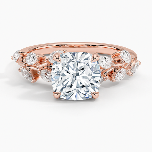 ecomposer-view with diamond shape-cushion, ecomposer-size-1-ct, ecomposer-size-1.5-ct, ecomposer-size-2-ct, ecomposer-size-2.5-ct, ecomposer-size-3-ct, ecomposer-metal type-rose-gold-18k