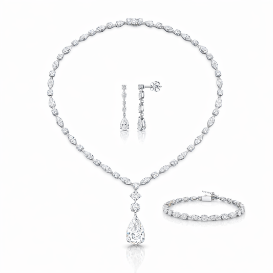 45 Carat Monique High Jewelry Bridal Lab-Grown Diamond Set 18K White Gold