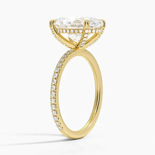 ecomposer-view with diamond shape-oval, ecomposer-metal type-yellow-gold-18k