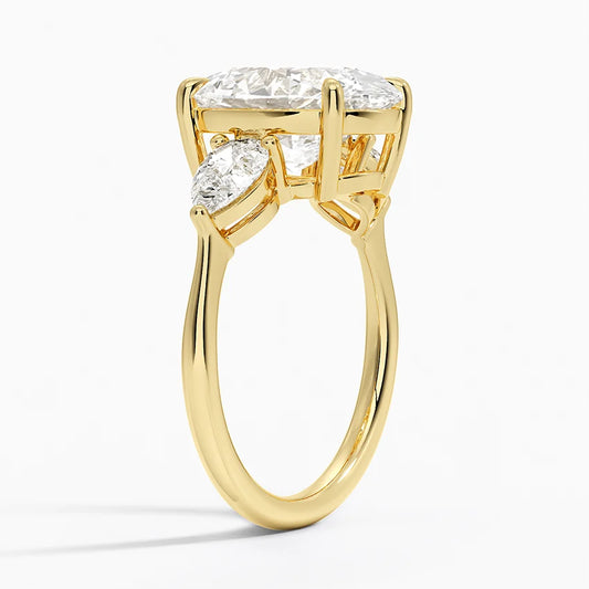 ecomposer-view with diamond shape-oval, ecomposer-metal type-yellow-gold-18k
