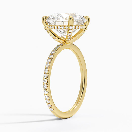ecomposer-view with diamond shape-round, ecomposer-metal type-yellow-gold-18k