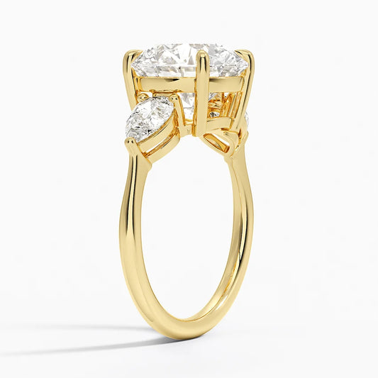 ecomposer-view with diamond shape-round, ecomposer-metal type-yellow-gold-18k