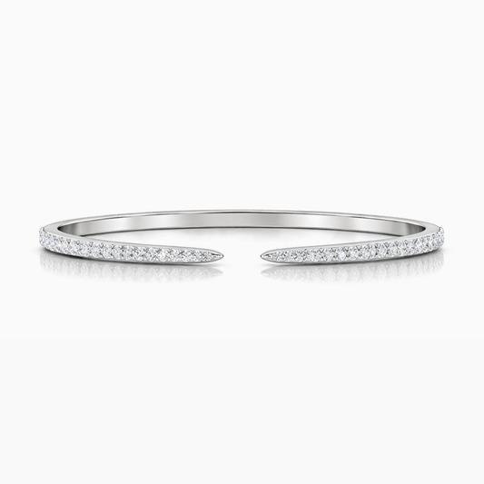 Slavia Pave Lab Diamond ( 1 ct. tw) Open Bangle Bracelet 18K Gold