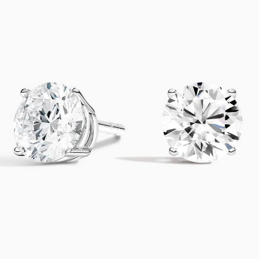 Round Stud Lab Diamond Earrings ( 3 ct * 2 ) 18K Gold