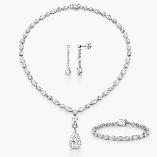 45 Carat Monique High Jewelry Bridal Lab-Grown Diamond Set 18K White Gold