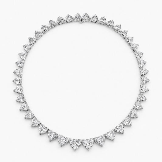Amal Heart Tennis High Jewellery Lab Diamond 40 Carat Necklace (16 in.) 18K White Gold