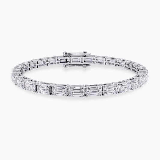 Emerald East-West Tennis Lab Diamond Bracelet (3 ct. tw.) 18K Gold