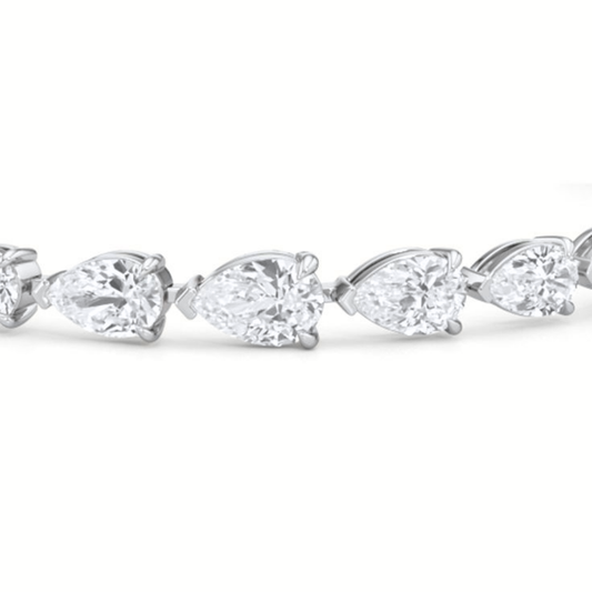 Pear East-West Tennis Lab Diamond Bracelet (3 ct. tw.) 18K Gold