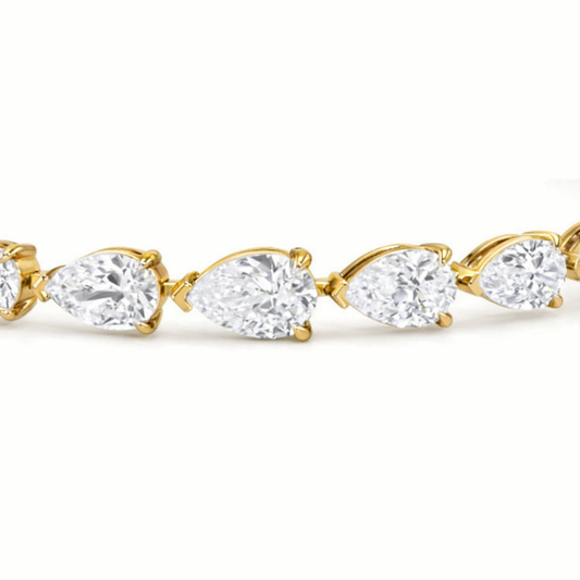 Pear East-West Tennis Lab Diamond Bracelet (10 ct. tw.) 18K Gold