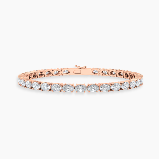 Oval East-West Tennis Lab Diamond Bracelet (3 ct. tw.) 18K Gold