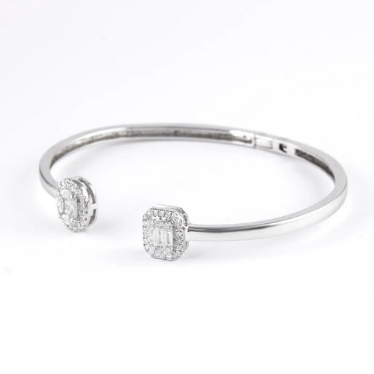 Oval & Emerald Cuff Bracelet ( 0.85 ct. tw) 18K Gold