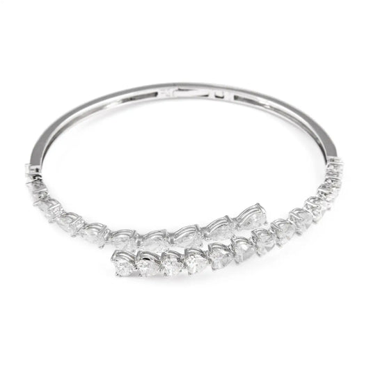 Pear & Heart Lab Diamond ( 3.5 ct. tw) Bangle Bracelet 18K Gold