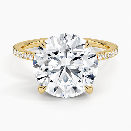 ecomposer-view with diamond shape-round, ecomposer-metal type-yellow-gold-18k