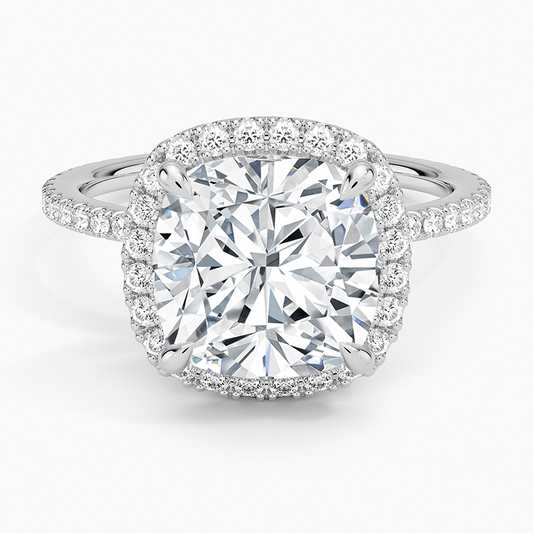 ecomposer-view with diamond shape-cushion, ecomposer-metal type-white-gold-18k