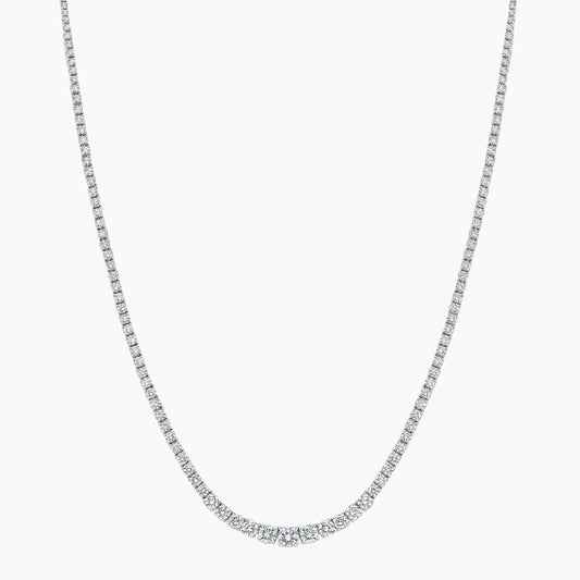 Tennis Graduated Lab Diamond (17 ct.) Necklace (17 in.) 18K White Gold