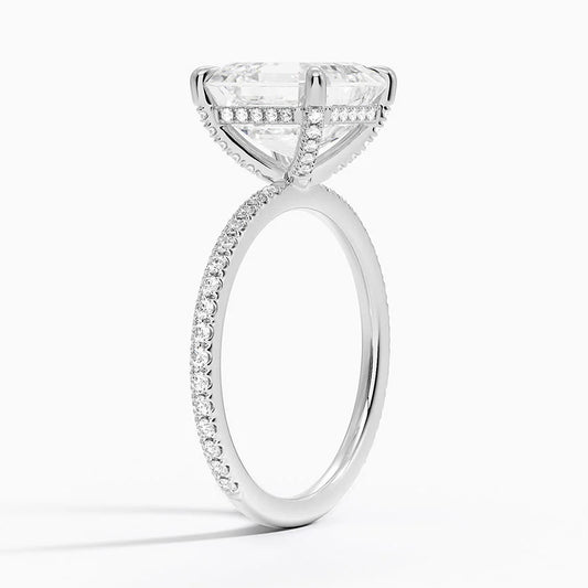 ecomposer-view with diamond shape-asscher, ecomposer-metal type-white-gold-18k