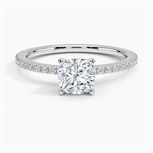 ecomposer-view with diamond shape-cushion,ecomposer-size-1-ct,ecomposer-metal type-white-gold-18k