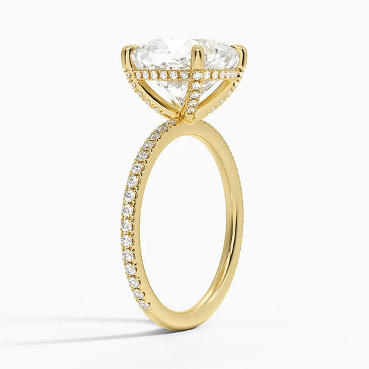 ecomposer-view with diamond shape-cushion, ecomposer-metal type-yellow-gold-18k