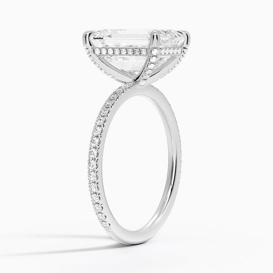 ecomposer-view with diamond shape-emerald, ecomposer-metal type-white-gold-18k