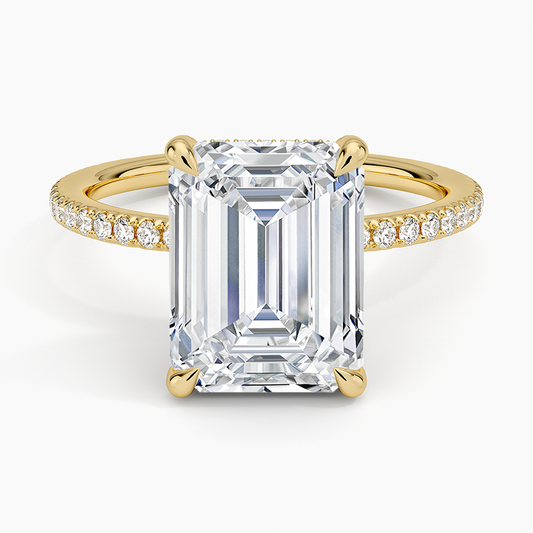 ecomposer-view with diamond shape-emerald, ecomposer-metal type-yellow-gold-18k