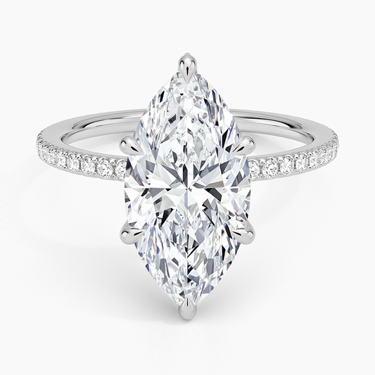 ecomposer-view with diamond shape-marquise, ecomposer-metal type-white-gold-18k