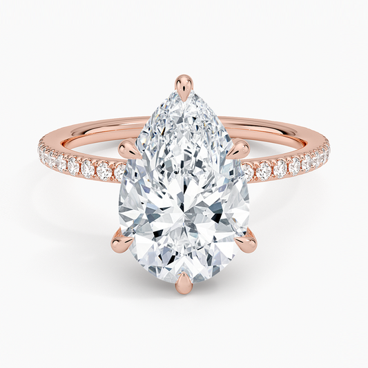 ecomposer-view with diamond shape-pear, ecomposer-metal type-rose-gold-18k