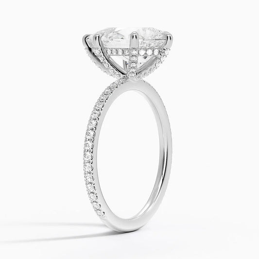 ecomposer-view with diamond shape-pear, ecomposer-metal type-white-gold-18k