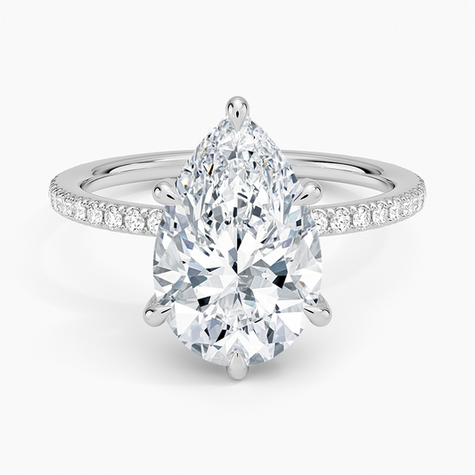 ecomposer-view with diamond shape-pear, ecomposer-metal type-white-gold-18k