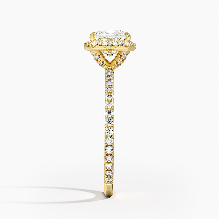 ecomposer-metal type-yellow-gold-18K,ecomposer-ring setting-halo-pave