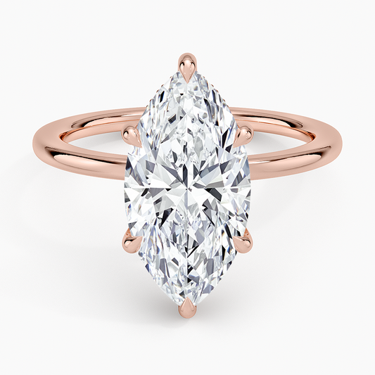 ecomposer-view with diamond shape-marquise, ecomposer-metal type-rose-gold-18k