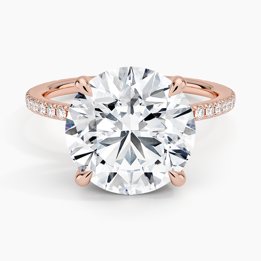 ecomposer-view with diamond shape-round, ecomposer-metal type-rose-gold-18k