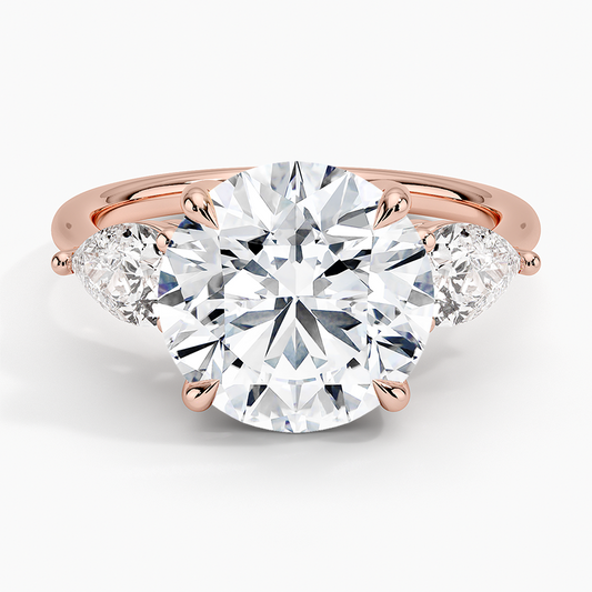 ecomposer-view with diamond shape-round, ecomposer-metal type-rose-gold-18k