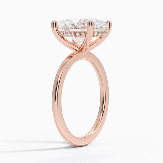 ecomposer-view with diamond shape-oval, ecomposer-metal type-rose-gold-18k