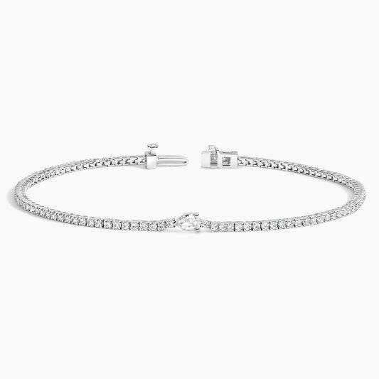 Pear & Round Bespoke Lab Diamond Tennis Bracelet ( 1 ct. tw.) 18K Gold